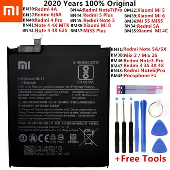 Xiao Mi Originálne Batérie Telefónu Pre Xiao Redmi Poznámka 3 3S 3X 4X 4A 5 Plus 3 4 5 5A 6 6A 7 Pro Mi5 Mi 8 4C 5X Mi6 Mix2 Batérie