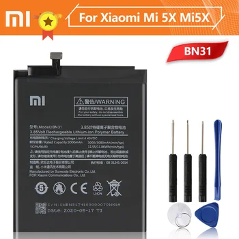 Xiao Mi Xiao Mi BN31 Autentická Batéria Pre Xiao mi5X Mi 5X BN31 Xiao Mi A1 Redmi Poznámka 5A Y1 Lite S2 Originál Batéria +Nástroj