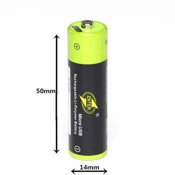 ZNTER 1,5 V AA 1700mAh nabíjateľné lítiové batérie, USB lítium-polymérová batéria + Micro USB kábel