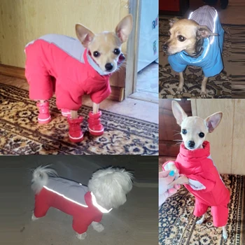 Zimné Šteňa Psa Oblečenie Teplá Fleece Pet Jumpsuit Mužské/ Ženské Reflexné Psa Nadol Bunda Oblečenie, Oblečenie pre Chihuahua Poodles
