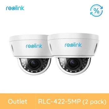 [Zrekonštruovaný Kamera 2 Pack] Reolink Bezpečnostné Kamery vonkajšie PoE 4x Optický Zoom Vandal dôkaz Surveillance Camera RLC-422-5MP