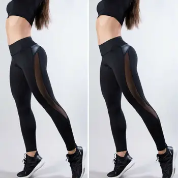 Ženy 2019 Sexy Pevné Patchwork Jogy Fitness Legíny So Systémom Telocvični Strečové Športové Vysoký Pás Dlhé Nohavice Nohavice